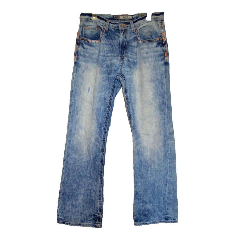 BKE Jake Distressed Denim Blue Jeans Mens 32  INSEAM 31"
